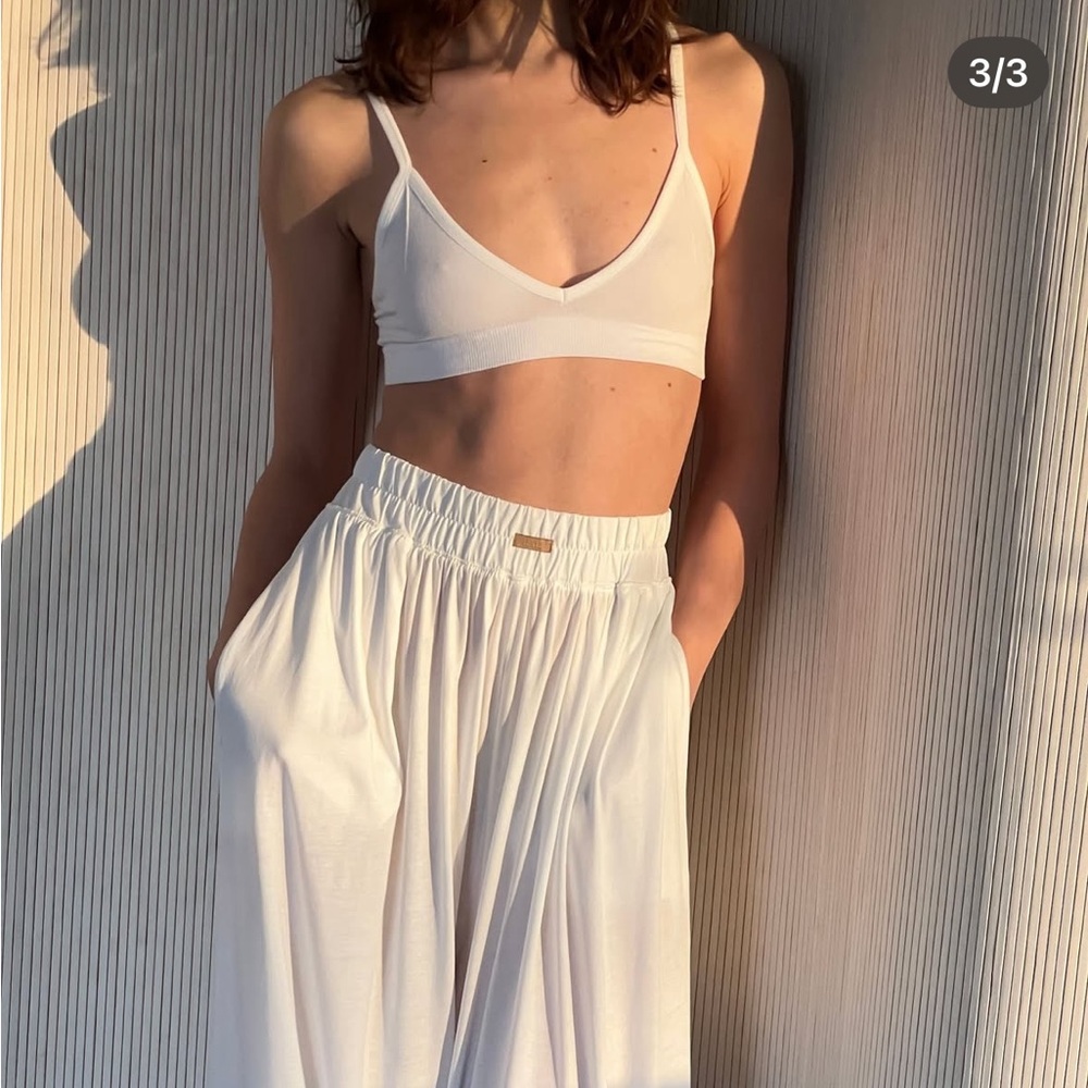 LUNYA BNWT Organic Pima Wide Leg Pant in Sincere White Size S - Picture 8 of 8